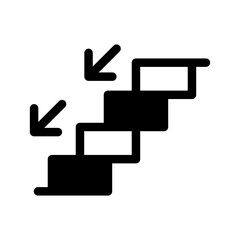 Downstairs Icon Vector Symbol Design Illustration