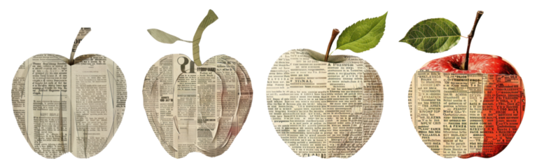 Apple ephemera png on transparent background