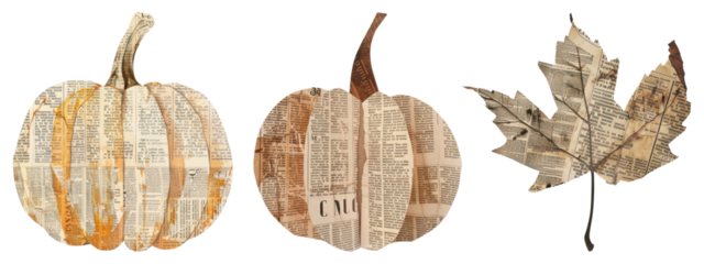Autumn ephemera png on transparent background