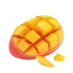 mango with leaf isolated on transparent background.mango icon.Mango Icon fluorescent fantasy.Fruit Icon simple game art style.Mango PNG.