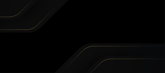 Modern luxury shiny black with gold lines. elegant background