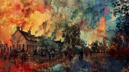  Memorial Day, American Revolution, contemporary line, post-impressionism, 4k