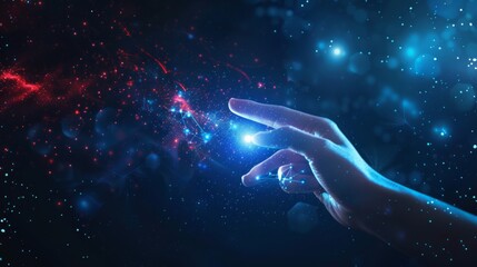 Hand Reaching for Star in Sky