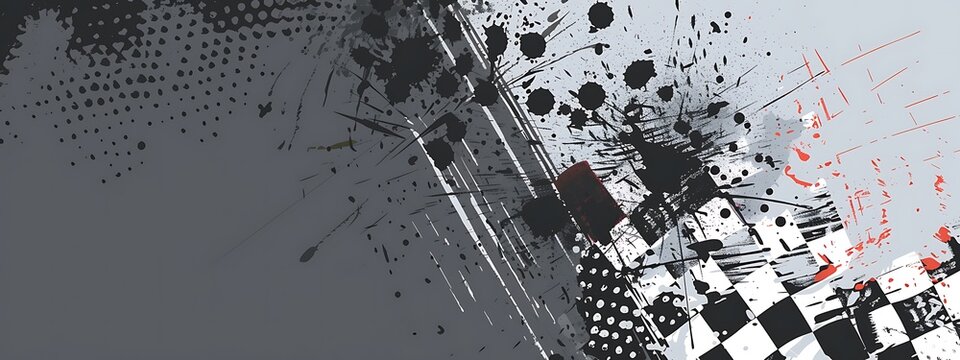 abstract background with racing flag grunge halftone