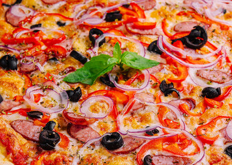 Delicious italian pepperoni pizza with fresh toppings
