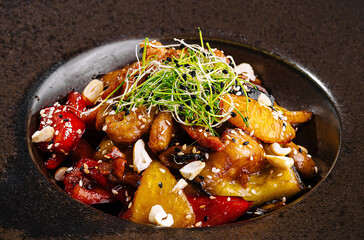 Gourmet asian stir-fry vegetable dish