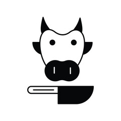 cow icon with white background vector stock illustration