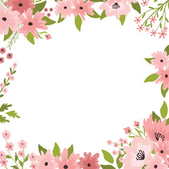 Pink Flower Border