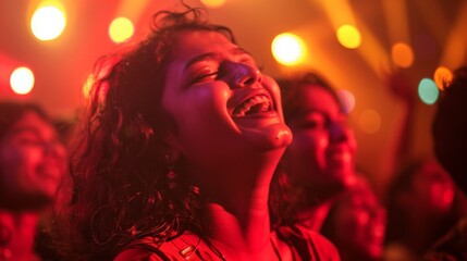 Fototapeta premium Close-Up of a Girl Enjoying a Concert