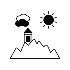 mount arafat icon with white background vector stock illustration