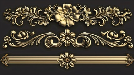  gold-colored decorative flourishes,