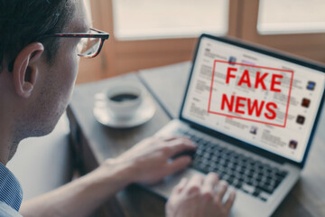 fake news on internet, online propaganda concept