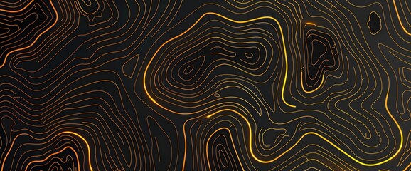 Topographic line map pattern background vector illustration with dark blue and gold colors, topographical lines, vector art style, flat design, high resolution, top down view in the style of vector ar
