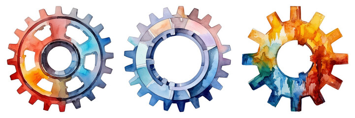 Colorful Gear wheel shape png on transparent background