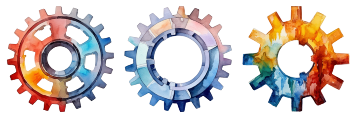 Colorful Gear wheel shape png on transparent background