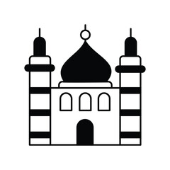 minaret icon with white background vector stock illustration