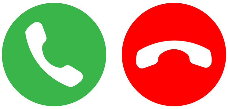 Answer and decline call buttons icon. Incoming call icon.Phone symbol