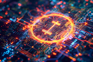 Yen sign, Business and finance, Technology, futuristic background 