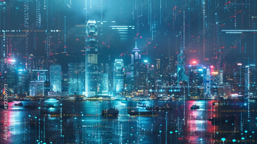 Poster smart network and connection technology concept,
