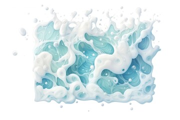 Foam of sea water with bubbles. Pattern for hygiene, clean wash. Cartoon illustration