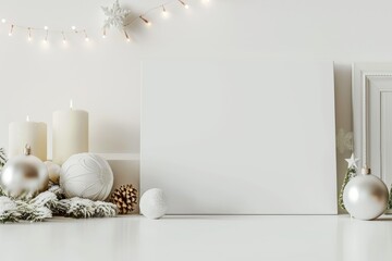 Elegant Christmas Holiday Mockup with White Space for Text