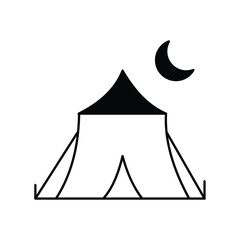 jamia tent icon with white background vector stock illustration