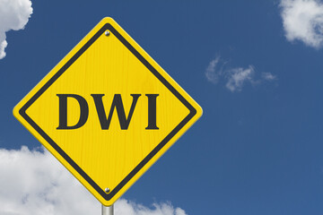  Yellow warning DWI road sign