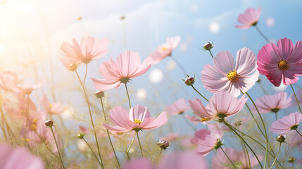 Pink cosmos flower background