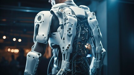 A photo of a robotic exoskeleton for rehabilitation.