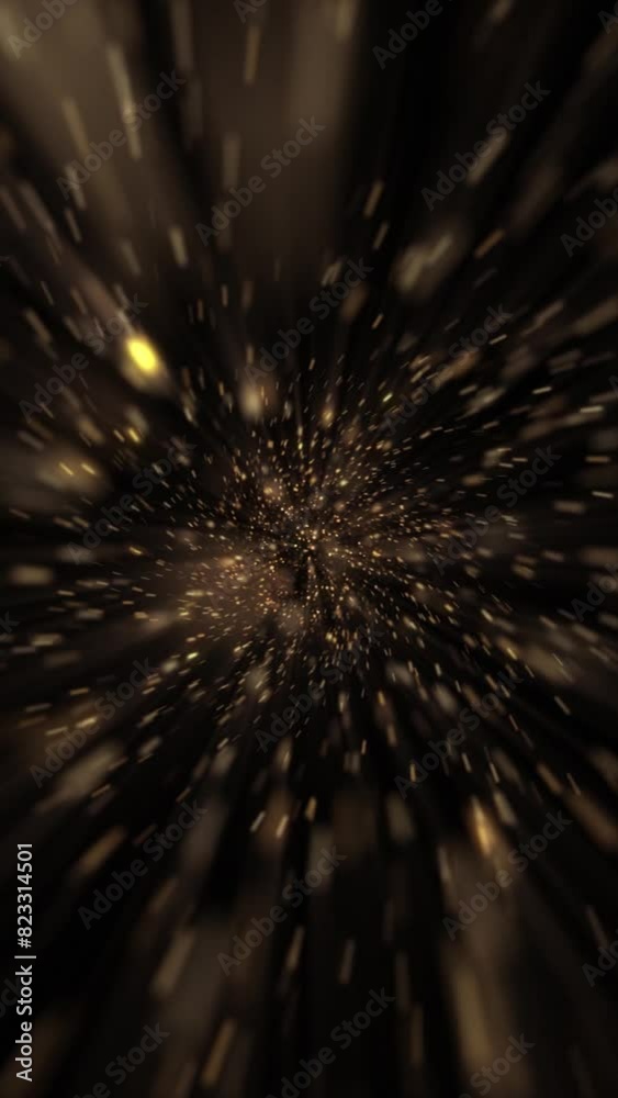 Wall mural cosmic interstellar hyperspace motion background animation. flying at warp speed through a tunnel of