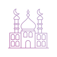 mosque icon with white background vector stock illustration
