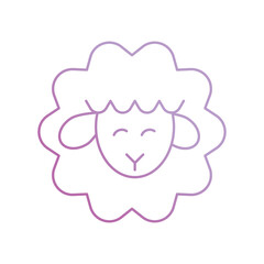 sheep icon with white background vector stock illustration