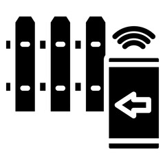 Automatic Gate glyph icon. related to smart home theme. use for modern concept, web and app development.