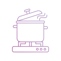 cooking pot icon with white background vector stock illustration