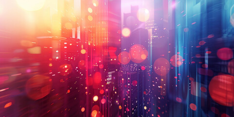 Abstract blurred city skyscrapers background