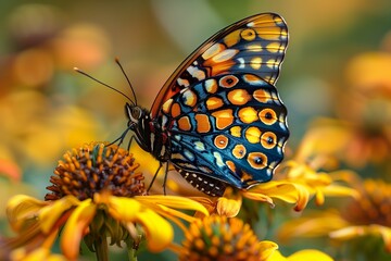 Obraz premium Butterfly on Flower - ai generative