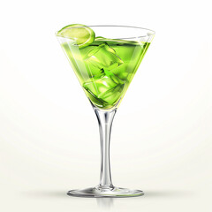 Colorful Cocktail with Lemon, Lime and Ice