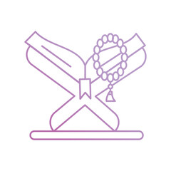 quran icon with white background vector stock illustration