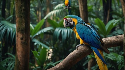 Obraz premium blue and yellow macaw ara