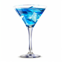 Trendy Blue Cocktail with Sparkling Refreshment