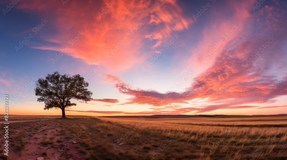 Sticker Captivating beauty of prairie scenery