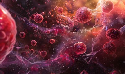 Obraz premium Artistic Depiction of Tissue Regeneration and Healing Process 
