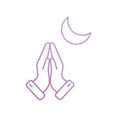 praying icon with white background vector stock illustration