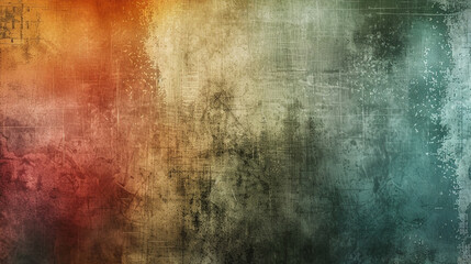 An abstract grunge background with a mix of faded colors and gritty textures, perfect for adding