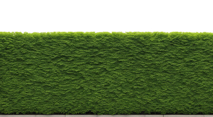 Green hedge along a sidewalk, garden designs, and landscaping visuals isolate on transparent background, cutout, png