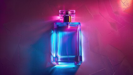 A rectangular glass perfume bottle with an elegant cap