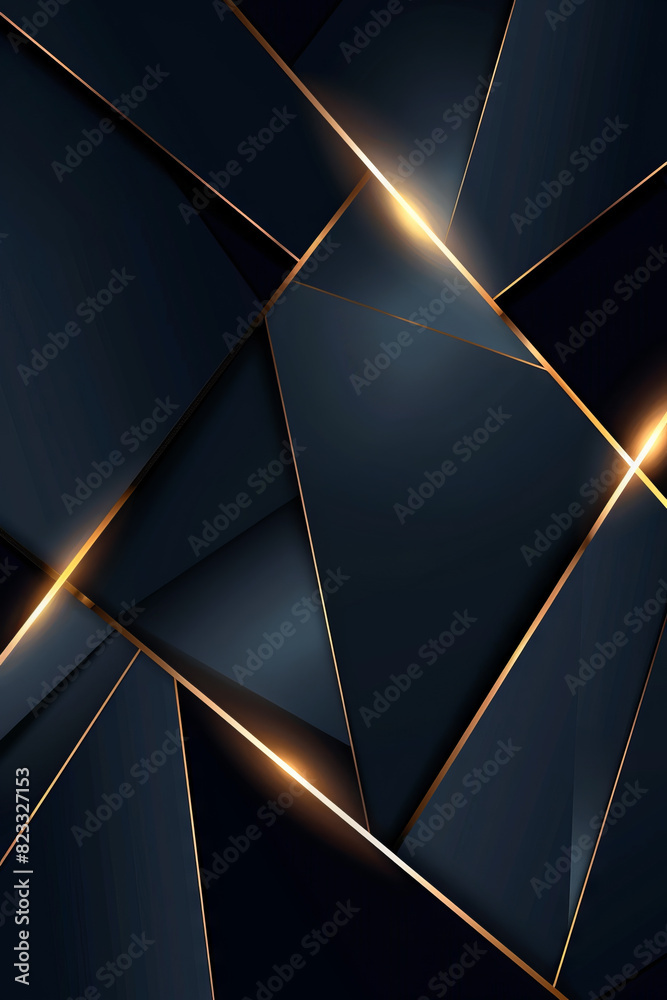 Sticker blue and gold lines abstract vertical background or pattern, creative design template