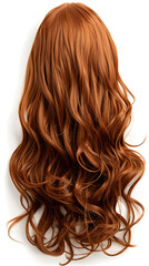 Obraz premium Natural looking long hair cut brunette wig isolated on white background