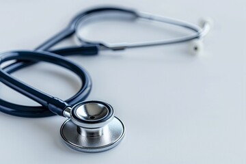 Close-Up of a Stethoscope on White Background for Medical and Healthcare Designs