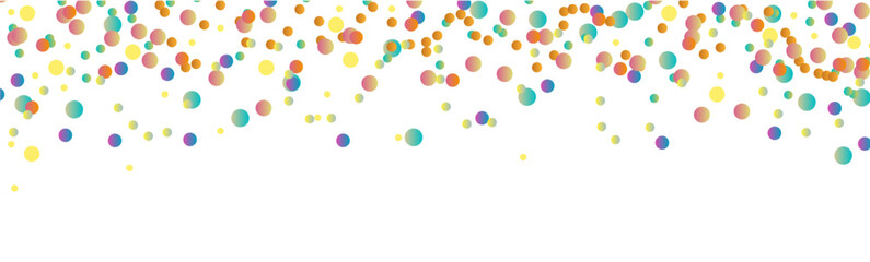 Colorful confetti isolated on white background. Сolor dots repeat pattern for birthday party, celebration vector illustration.